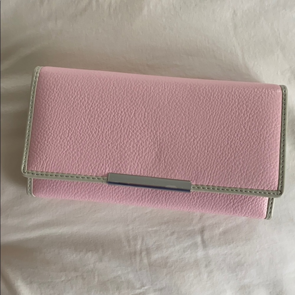 BRAND NEW Pink Long Wallet with Gray Trim